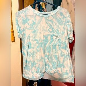 Blue Tie Dye Flouncy Tee